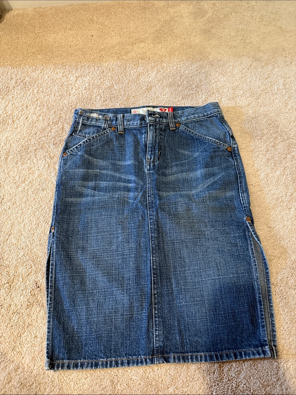 Guess Women's Blue Straight Denim Skirt